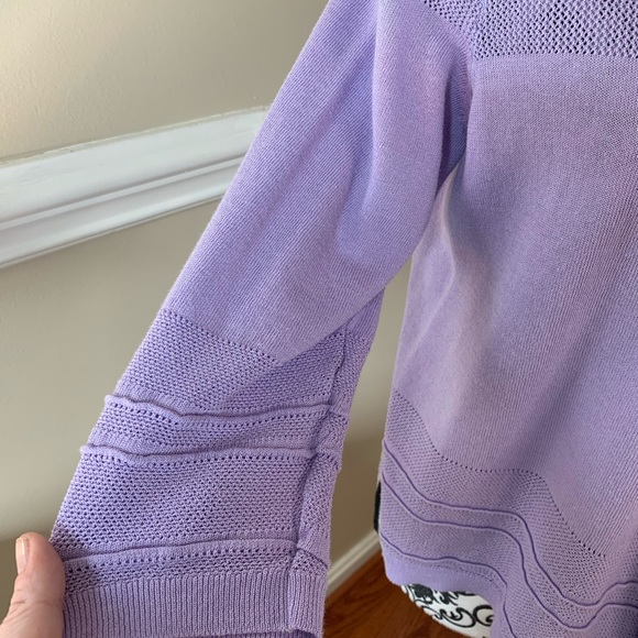 Dana Buchman Womens Sweater, Purple, Cardigan Textured Knit Asymmetric, size Lg. - Picture 5 of 11